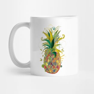 Drawing of a colorful pineapple in graffiti style Mug